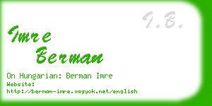 imre berman business card